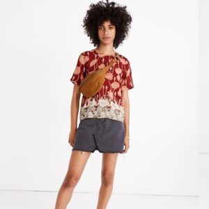 Haut Madewell à Manches Froncées Sailor Top - Taille Large - Multicolore - Coton/polyester - Neuf Avec étiquettes